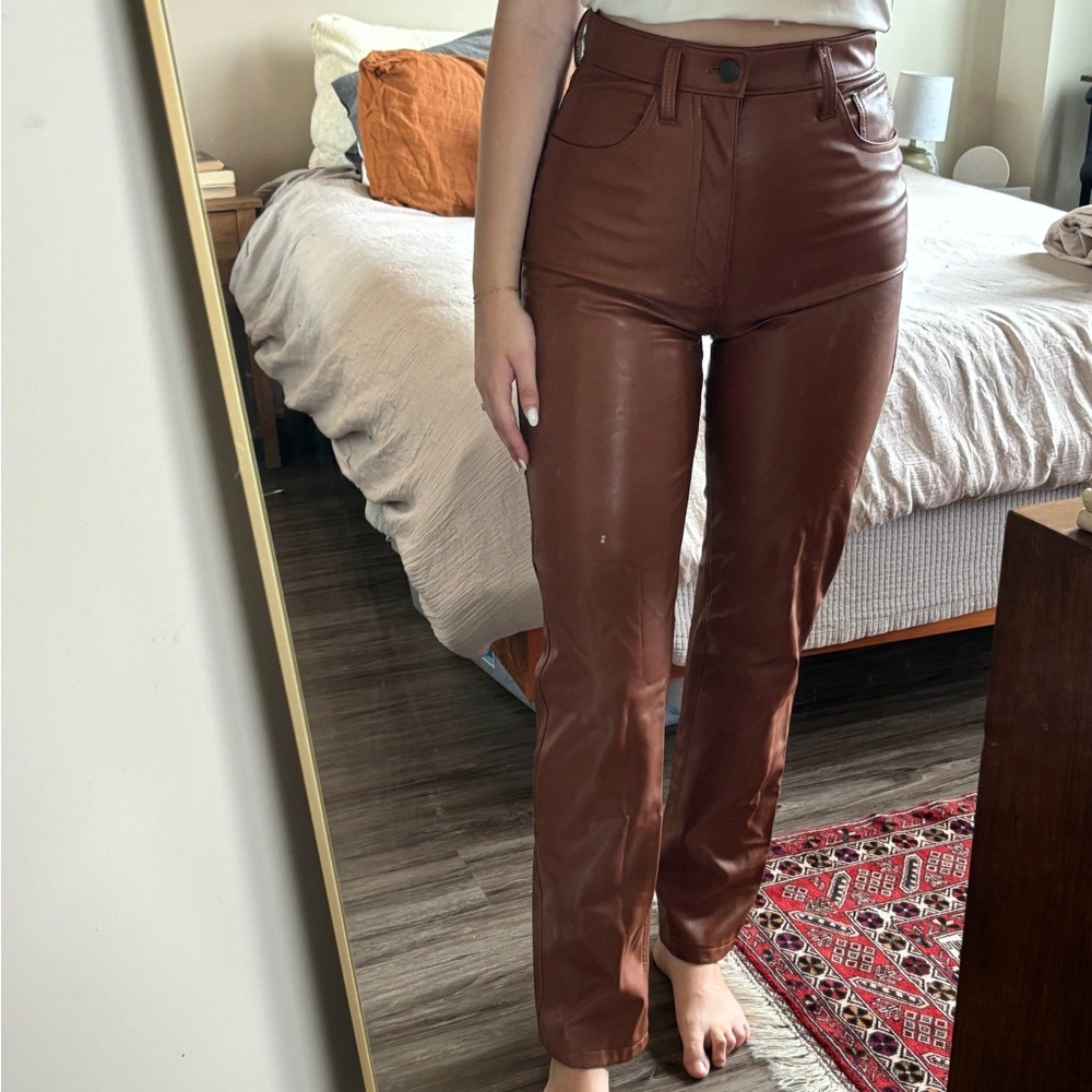 Abercrombie & Fitch Tan Leather Pants